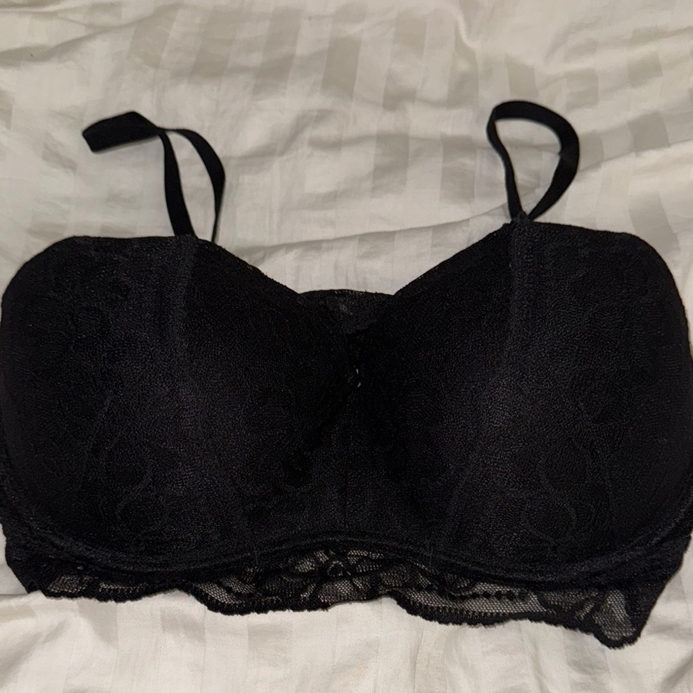 Victoria's Secret Black Lace Trim Bra